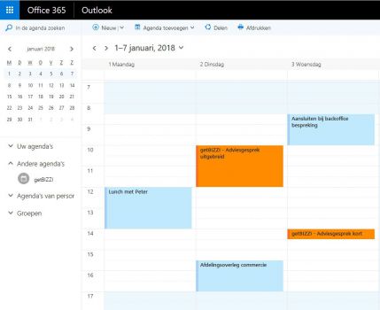 Synchroniseer Google agenda, Outlook 365 met getBIZZI online afspraken